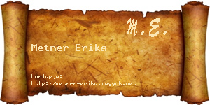 Metner Erika névjegykártya